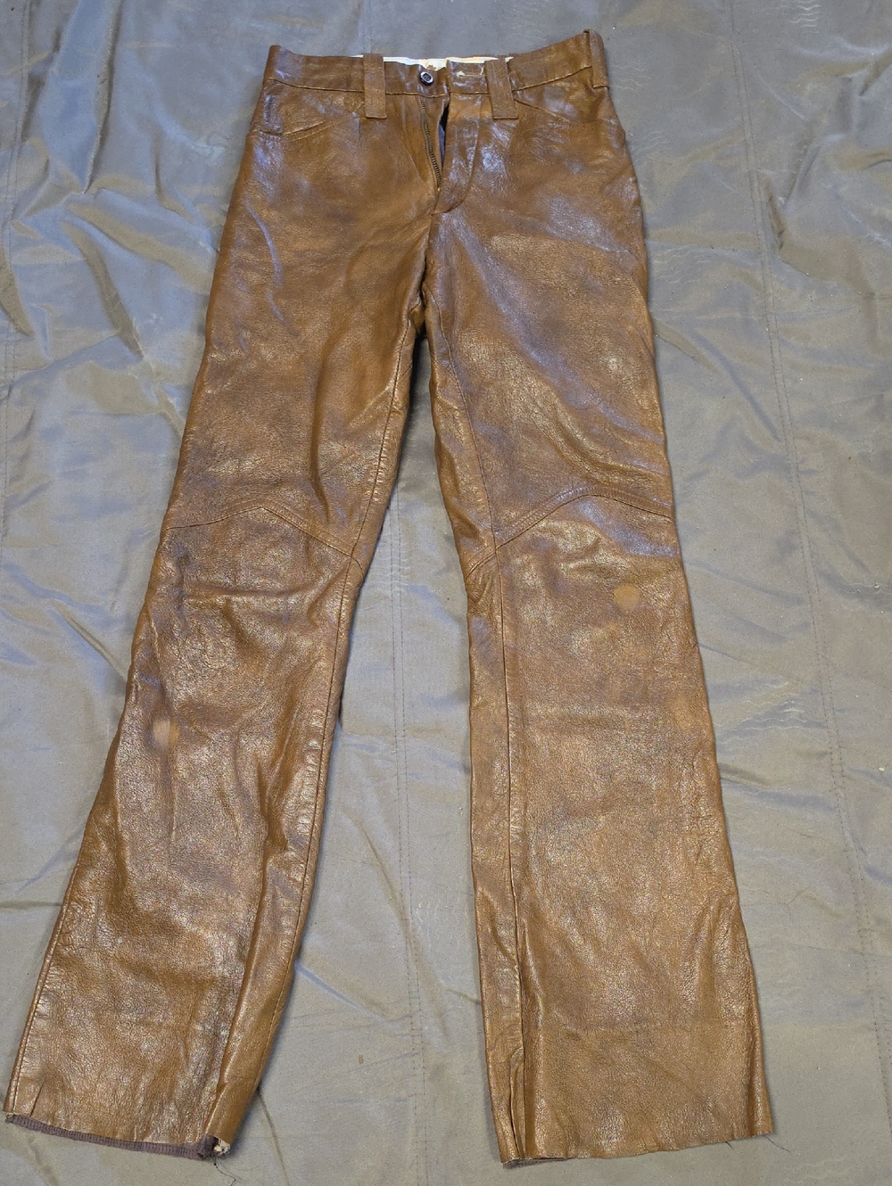 Vintage Genuine Leather Pants By Berman BuckSkin Co.  1970s  (32" Inseam)